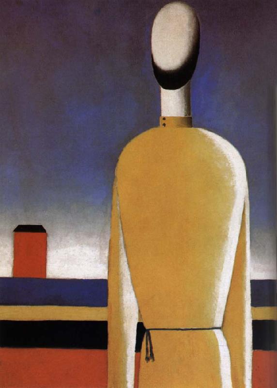 Kasimir Malevich The Half-length wear a yellow shirt France oil painting art